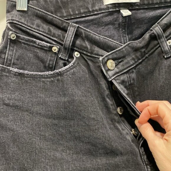 Abercrombie Dad Jean in black with criss crossed waist Size 28 - Picture 8 of 11